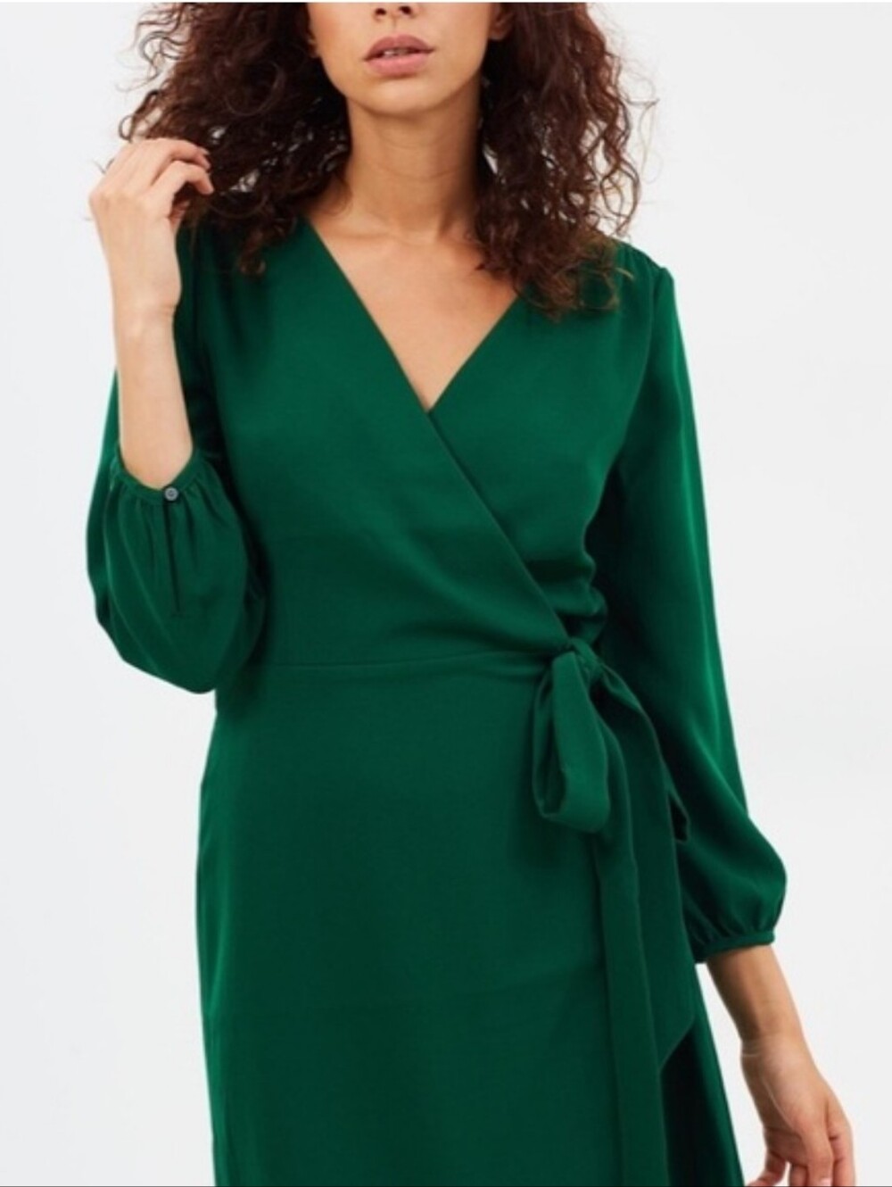 J. CREW Emerald Green Wrap Dress - 8 Tall